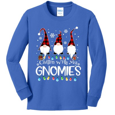 Chillin With My Gnomies Funny Gift Kids Long Sleeve Shirt