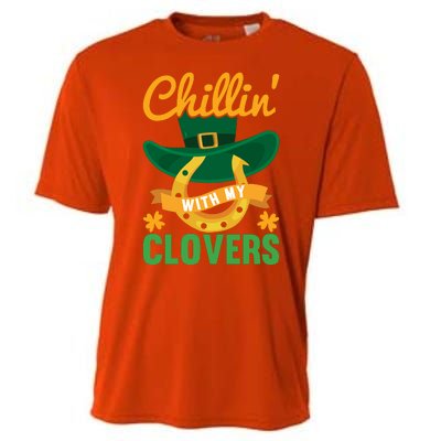 Chillin' With My Clovers Funny St Patricks Day Cooling Performance Crew T-Shirt