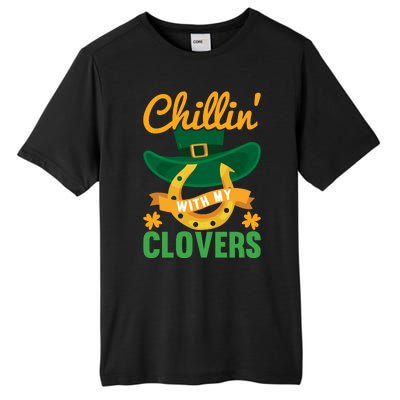 Chillin' With My Clovers Funny St Patricks Day Tall Fusion ChromaSoft Performance T-Shirt