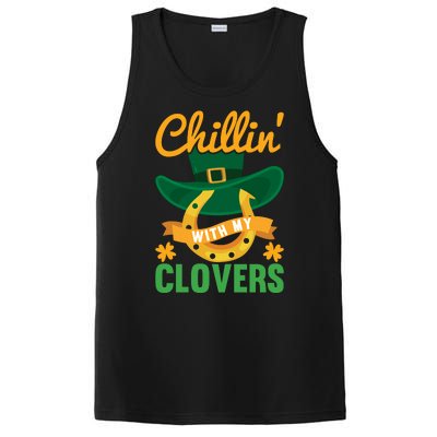 Chillin' With My Clovers Funny St Patricks Day PosiCharge Competitor Tank