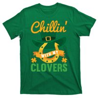 Chillin' With My Clovers Funny St Patricks Day T-Shirt