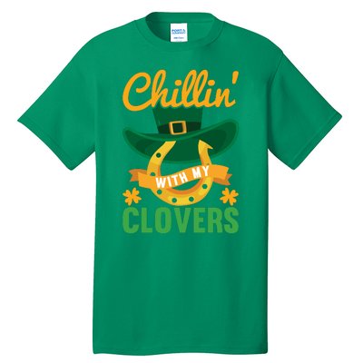 Chillin' With My Clovers Funny St Patricks Day Tall T-Shirt