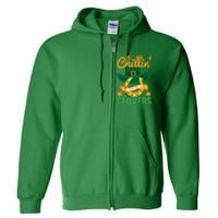 Chillin' With My Clovers Funny St Patricks Day Full Zip Hoodie