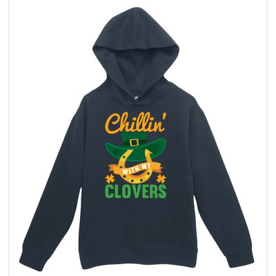 Chillin' With My Clovers Funny St Patricks Day Urban Pullover Hoodie