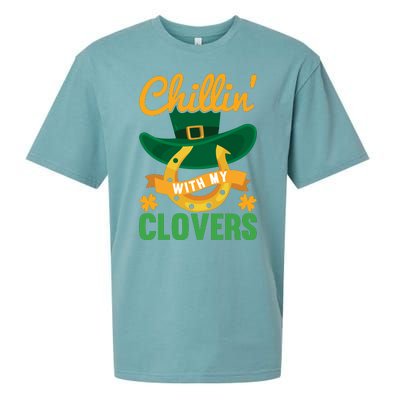 Chillin' With My Clovers Funny St Patricks Day Sueded Cloud Jersey T-Shirt