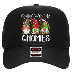 Chillin With My Gnomies Funny Gnome Christmas Pamajas Family High Crown Mesh Back Trucker Hat