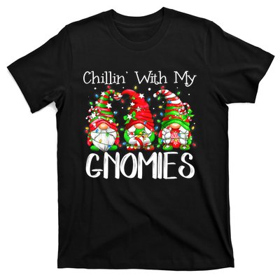 Chillin With My Gnomies Funny Gnome Christmas Pamajas Family T-Shirt