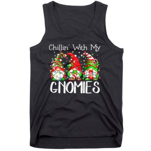 Chillin With My Gnomies Funny Gnome Christmas Pamajas Family Tank Top