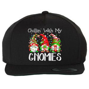 Chillin With My Gnomies Funny Gnome Christmas Pamajas Family Wool Snapback Cap