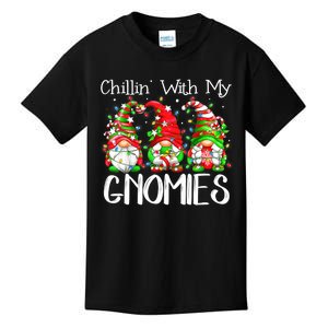 Chillin With My Gnomies Funny Gnome Christmas Pamajas Family Kids T-Shirt