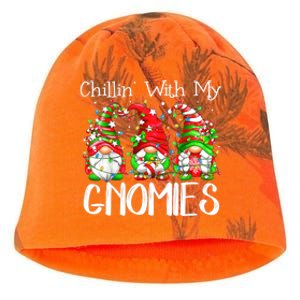 Chillin With My Gnomies Funny Gnome Christmas Pamajas Family Kati - Camo Knit Beanie