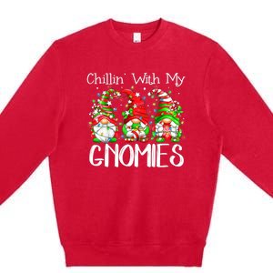 Chillin With My Gnomies Funny Gnome Christmas Pamajas Family Premium Crewneck Sweatshirt