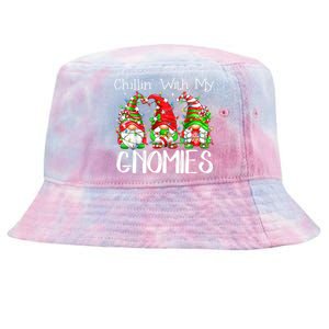 Chillin With My Gnomies Funny Gnome Christmas Pamajas Family Tie-Dyed Bucket Hat