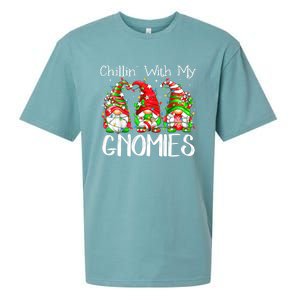 Chillin With My Gnomies Funny Gnome Christmas Pamajas Family Sueded Cloud Jersey T-Shirt