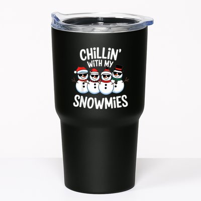 Chillin With My Snowmies Funny Snowman Christmas Tumbler