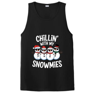 Chillin With My Snowmies Funny Snowman Christmas PosiCharge Competitor Tank