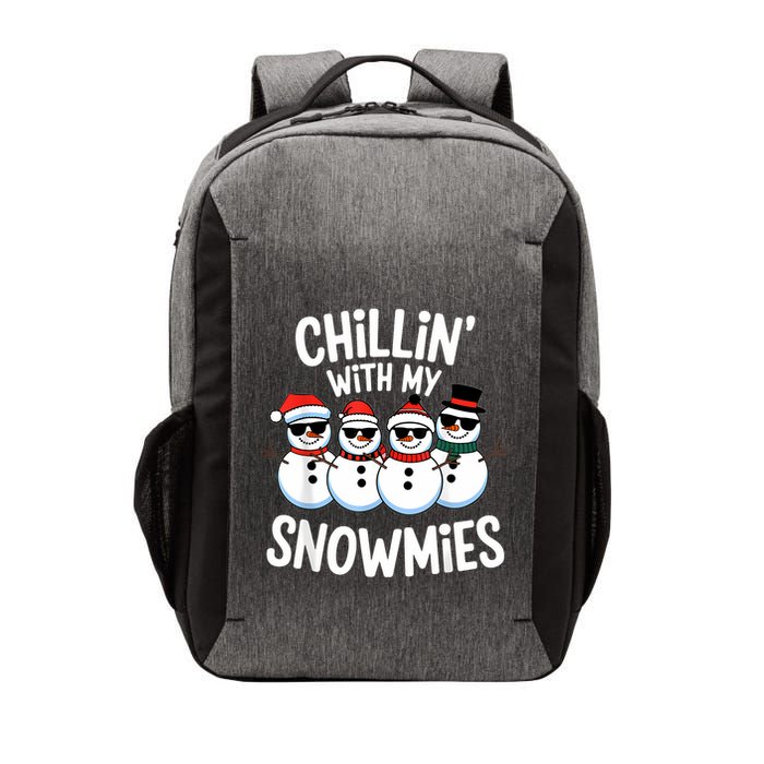 Chillin With My Snowmies Funny Snowman Christmas Vector Backpack