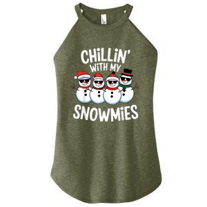 Chillin With My Snowmies Funny Snowman Christmas Women's Perfect Tri Rocker Tank