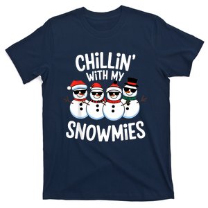 Chillin With My Snowmies Funny Snowman Christmas T-Shirt