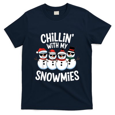 Chillin With My Snowmies Funny Snowman Christmas T-Shirt