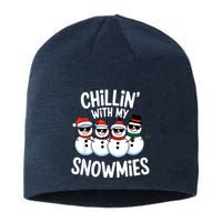 Chillin With My Snowmies Funny Snowman Christmas Sustainable Beanie