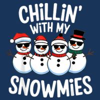Chillin With My Snowmies Funny Snowman Christmas Sustainable Beanie