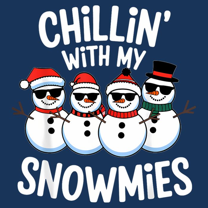 Chillin With My Snowmies Funny Snowman Christmas Sustainable Beanie