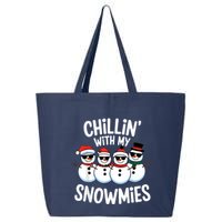 Chillin With My Snowmies Funny Snowman Christmas 25L Jumbo Tote