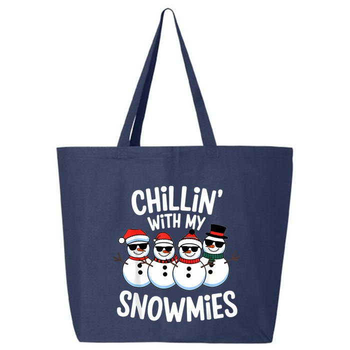 Chillin With My Snowmies Funny Snowman Christmas 25L Jumbo Tote
