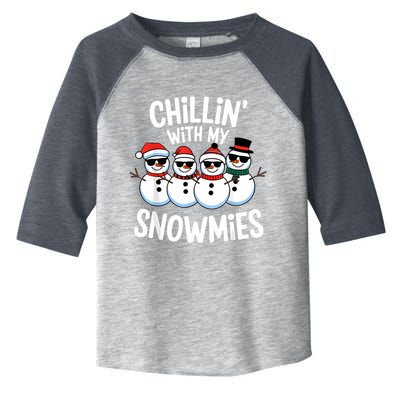 Chillin With My Snowmies Funny Snowman Christmas Toddler Fine Jersey T-Shirt