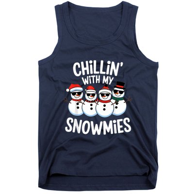 Chillin With My Snowmies Funny Snowman Christmas Tank Top
