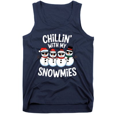 Chillin With My Snowmies Funny Snowman Christmas Tank Top