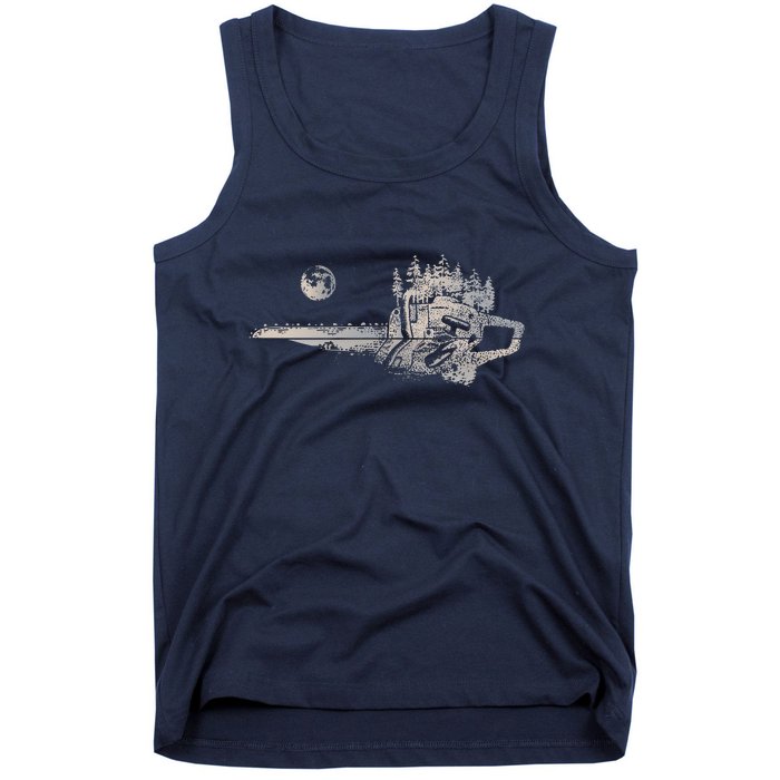 Chainsaw Woodworker Men Lumberjack Arborist Chainsaw Tank Top