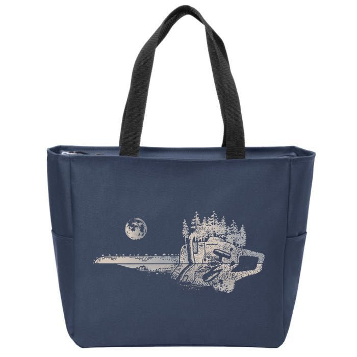 Chainsaw Woodworker Men Lumberjack Arborist Chainsaw Zip Tote Bag