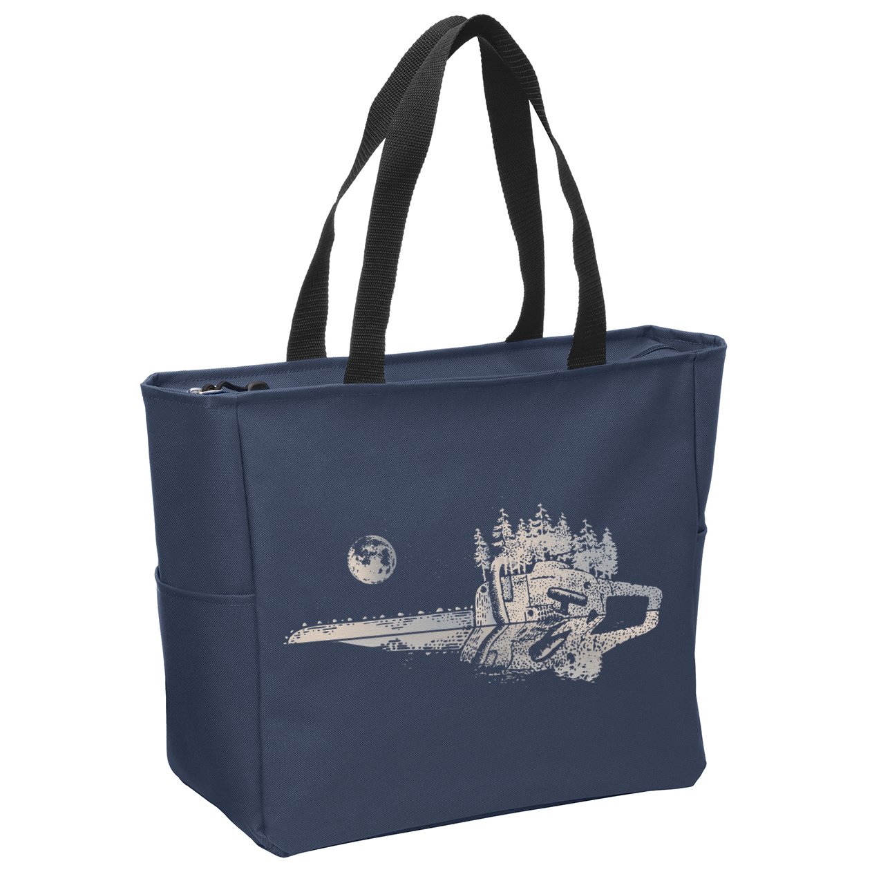 Chainsaw Woodworker Men Lumberjack Arborist Chainsaw Zip Tote Bag