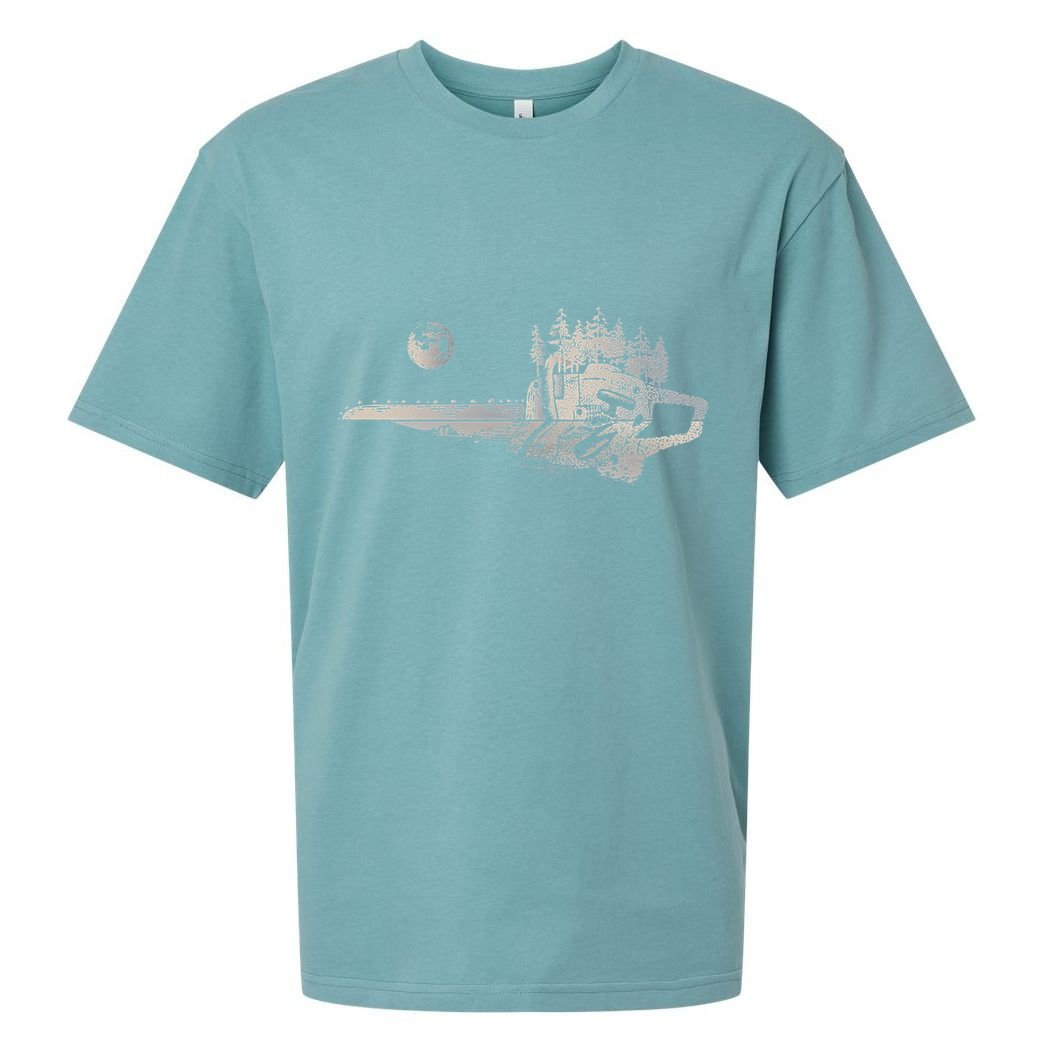 Chainsaw Woodworker Men Lumberjack Arborist Chainsaw Sueded Cloud Jersey T-Shirt