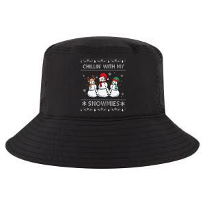 Chillin With My Snowmies Funny Ugly Christmas Pajama Xmas Cool Comfort Performance Bucket Hat