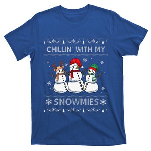 Chillin With My Snowmies Funny Ugly Christmas Pajama Xmas T-Shirt