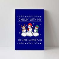 Chillin With My Snowmies Funny Ugly Christmas Pajama Xmas Canvas