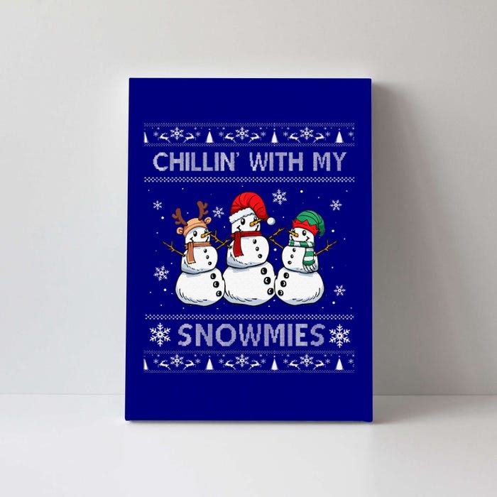 Chillin With My Snowmies Funny Ugly Christmas Pajama Xmas Canvas