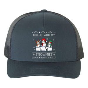 Chillin With My Snowmies Funny Ugly Christmas Pajama Xmas Yupoong Adult 5-Panel Trucker Hat