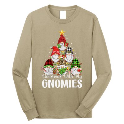 Christmas With My Gnomies Family Pajamas Gnome Tree Xmas Long Sleeve Shirt