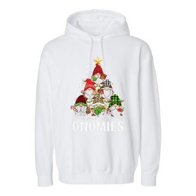 Christmas With My Gnomies Family Pajamas Gnome Tree Xmas Garment-Dyed Fleece Hoodie