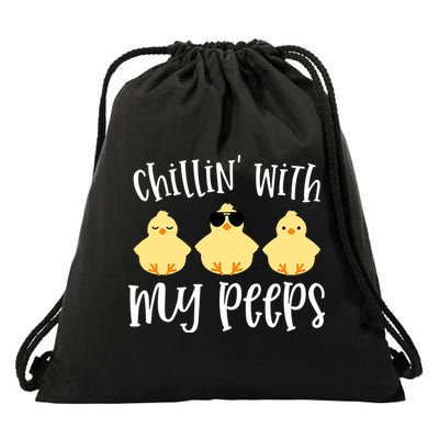 Chillin With My Peeps Cute Drawstring Bag