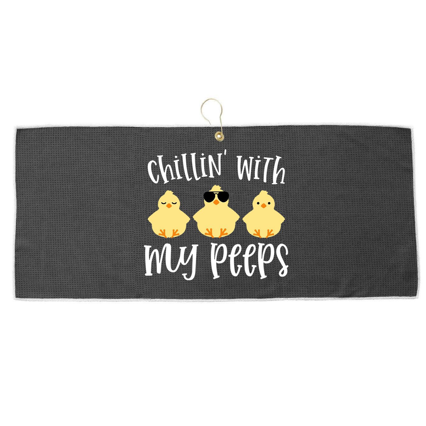 Chillin With My Peeps Cute Large Microfiber Waffle Golf Towel