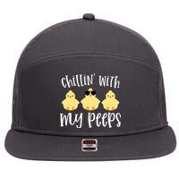 Chillin With My Peeps Cute 7 Panel Mesh Trucker Snapback Hat