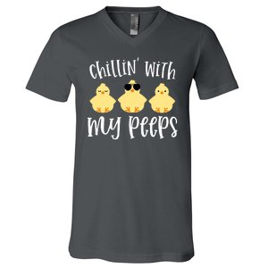 Chillin With My Peeps Cute V-Neck T-Shirt