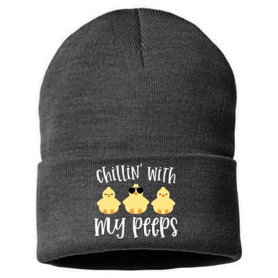 Chillin With My Peeps Cute Sustainable Knit Beanie