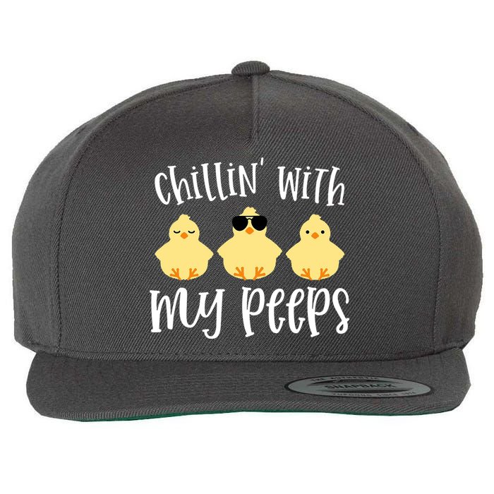 Chillin With My Peeps Cute Wool Snapback Cap