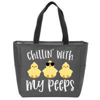 Chillin With My Peeps Cute Zip Tote Bag